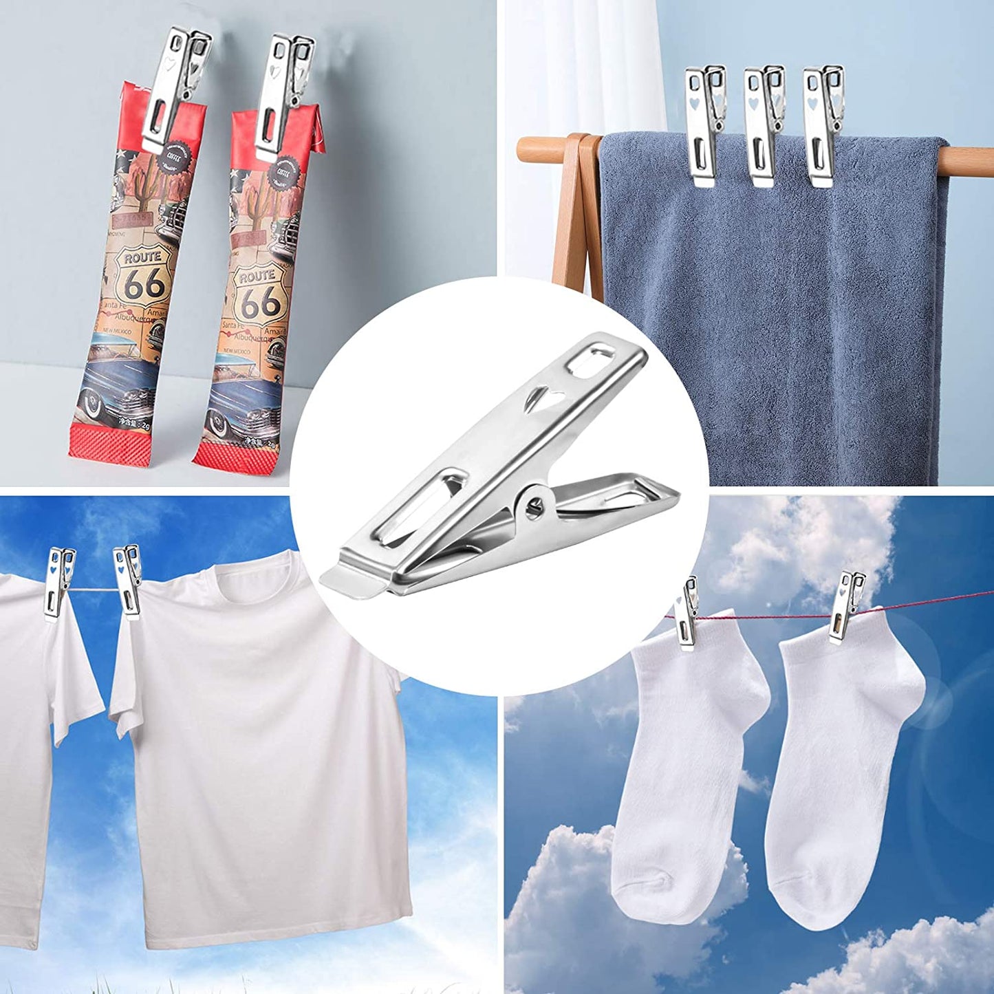 Stainless Steel Clothes Pegs Hanging Clips