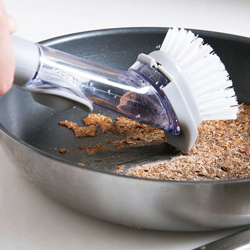 Kitchen Cleaning Brush With Dishwashing Sponge