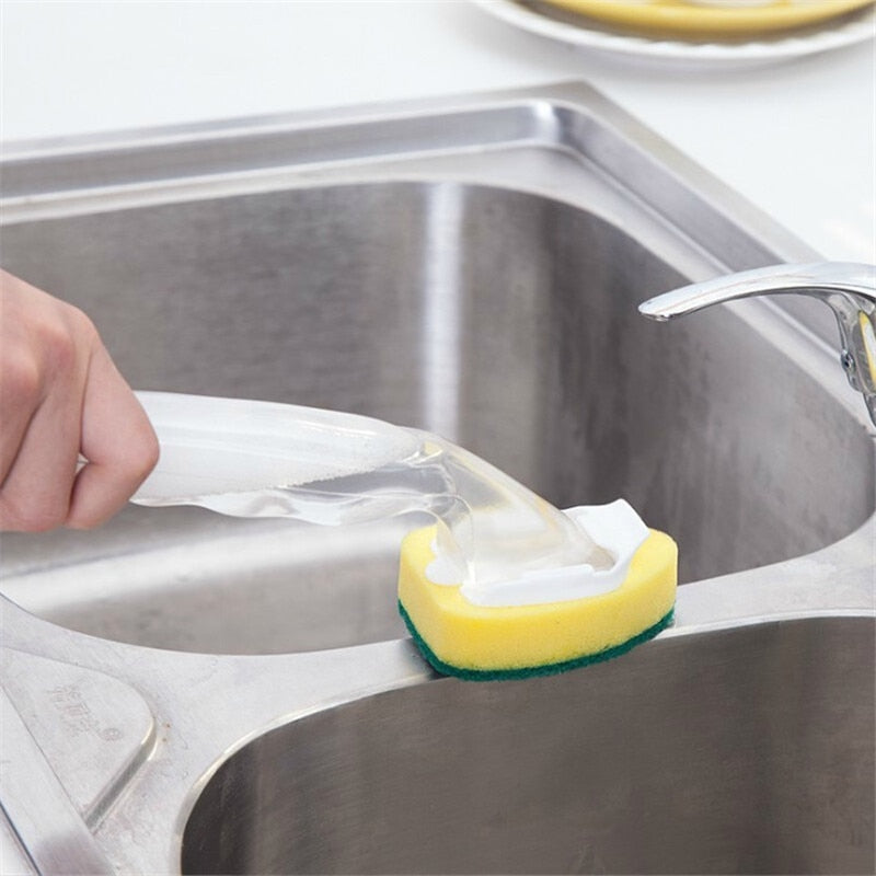 Dish Washing Cleaning Soap Dispenser Sponge